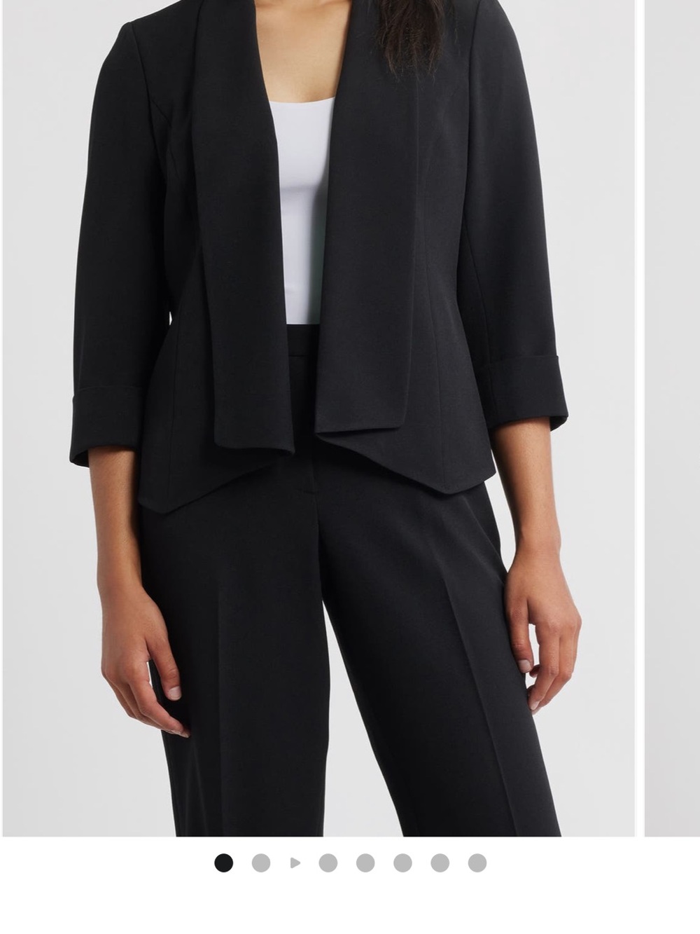 Kasper Classic Shawl Collar Black Open-Front Blazer